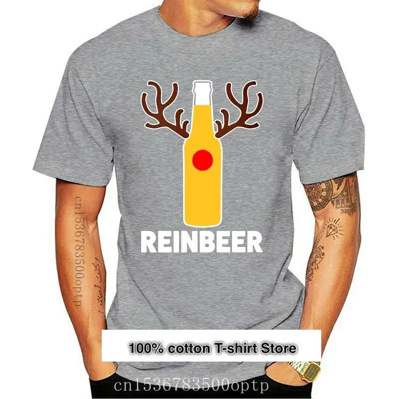 

Camiseta de reinebeer para hombre y mujer, camisa divertida de Reno y cerveza de Navidad, ropa para mujer
