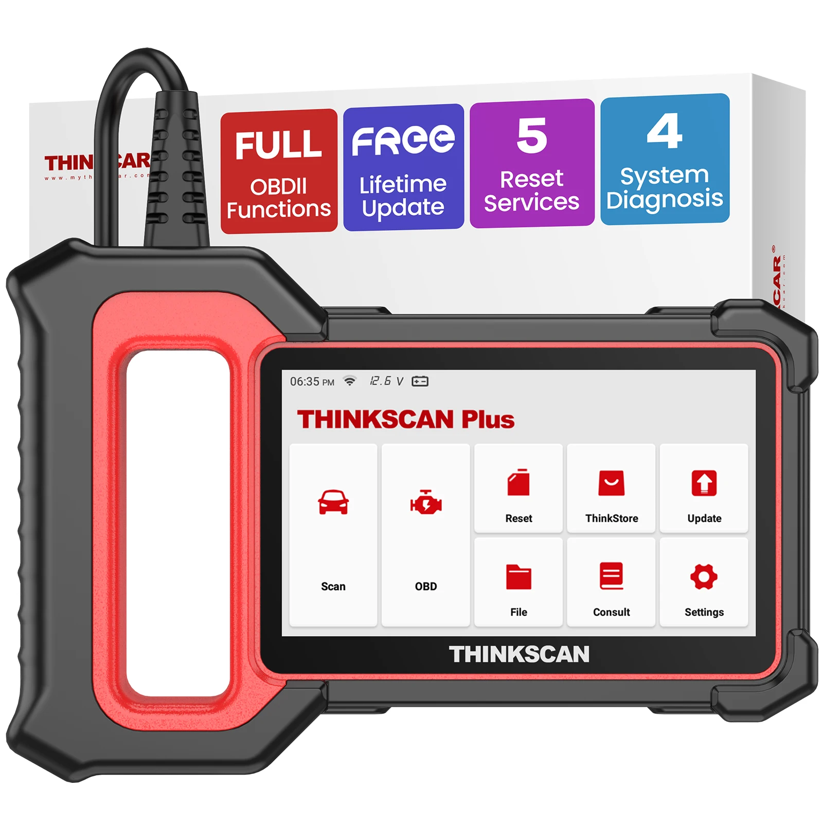 

THINKCAR Thinkscan Plus S5 /S4/S6 /S7 OBD2 диагностический инструмент Проверка двигателя ABS SRS TCM Система Диагностика obd 2 Автоматический считыватель кодов Срок службы сканера Бесплатное обновление