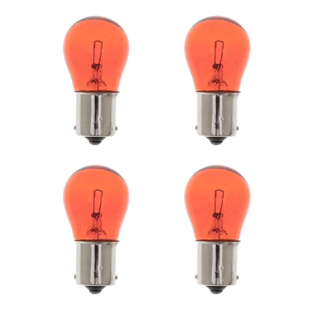 

4pcs 1156 BA15S Amber 12V 21W Car Light Parking Indicator Brake Fog Lamp