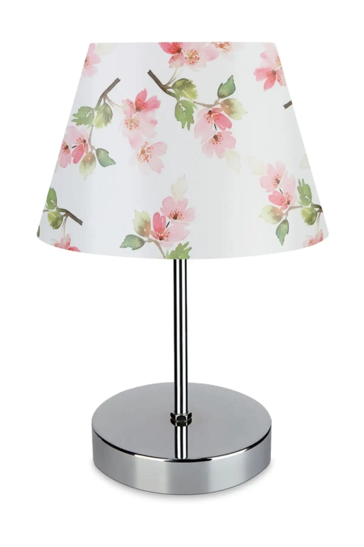 

Northern Chrome Body Lampshade Peach Flower,Table lamp, Desk lamp, Bedside lamp, bedroom night lamp, table lamp for bedroom