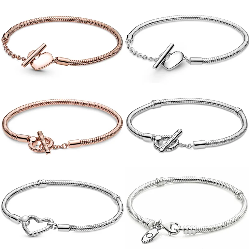 

Женский браслет из серебра 925 пробы, с Т-образной застежкой