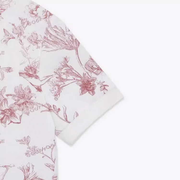 Women's Golf Casual Round Neck Floral Print Short Sleeve Summer Tee Tshirt