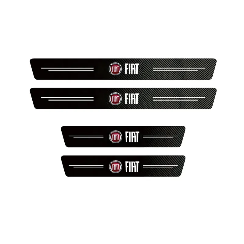 

Защитные наклейки из углеродного волокна для порога автомобиля, боковые противоступенчатые бамперы для Fiat 500 Punto Panda Doblo Stilo Bravo Freemont