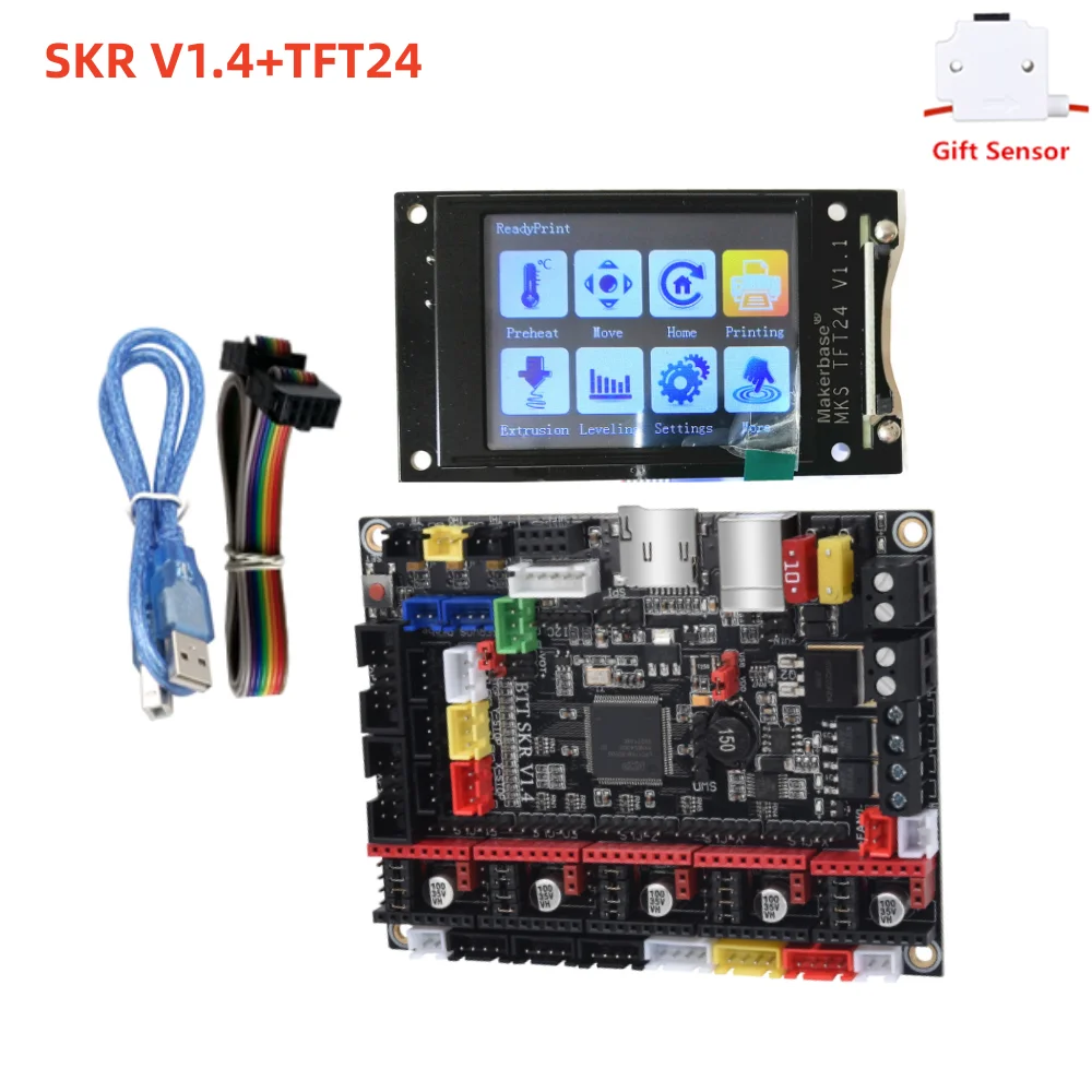 Controller Kit Skr V1.4 32 Bit Arm Mainboard Mks Tft24 Display 2.4inch Touch Screen Bigtreetech Board Stepper Driver