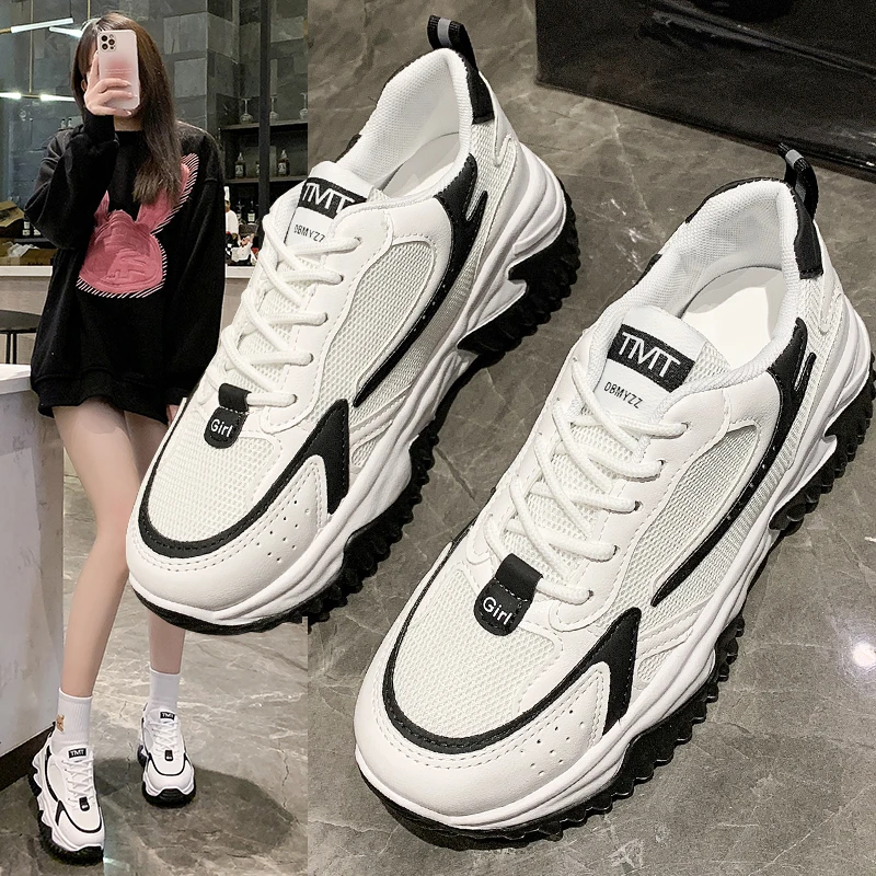 

New Women Breathable PU Leather Sneakers Running Flat Shoes Sport Shoes Breathable Casual Shoes Women Chaussure Femme Sapatos