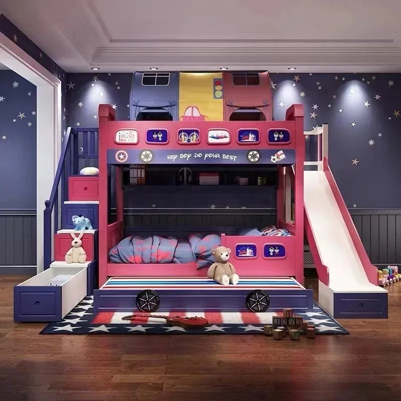 Детская двухъярусная кровать из дерева