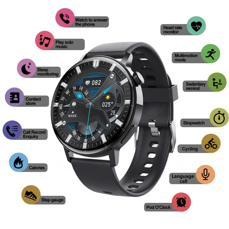 

Smartwatch Non-Invasive Blood Sugar Siri Voice Dial Call 50 Multi-Sport Modes High-Tech Waterproof