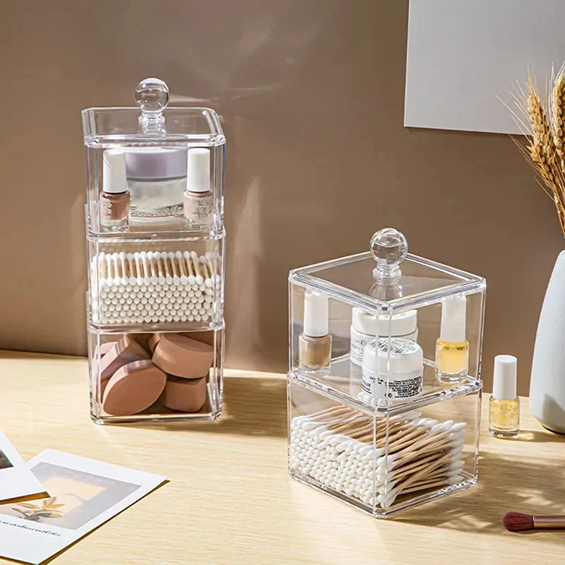 Акриловые разноцветные пылезащитные ватные тампоны для макияжа Диспенсер