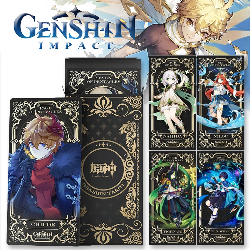 

Игра Genshin Impact Таро карточка теснари нахида Faruzan Nilou Scaramouche коллекционные карточки мультяшных персонажей реквизит для косплея подарки
