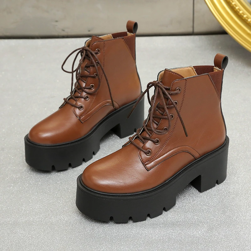 

Chunky Chelsea Women Boots Ankle Fashion Work Safety Women Shoes 2022 Autumn Winter New Goth Mid Heels Dress Female Boots Pumps