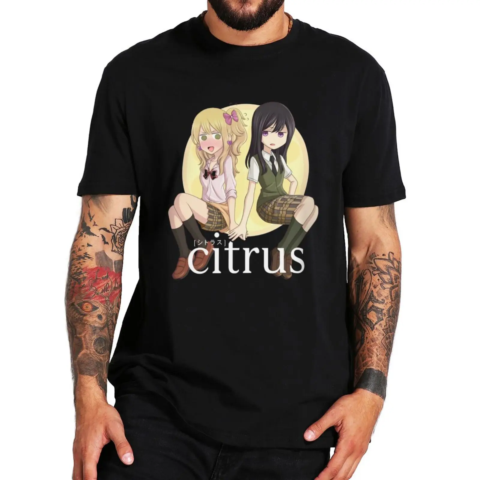 

Citrus Yuzu And Mei T-shirt Japanese Yuri Manga Anime Men Women Clothing Summer O-neck Cotton EU Size Casual T Shirts