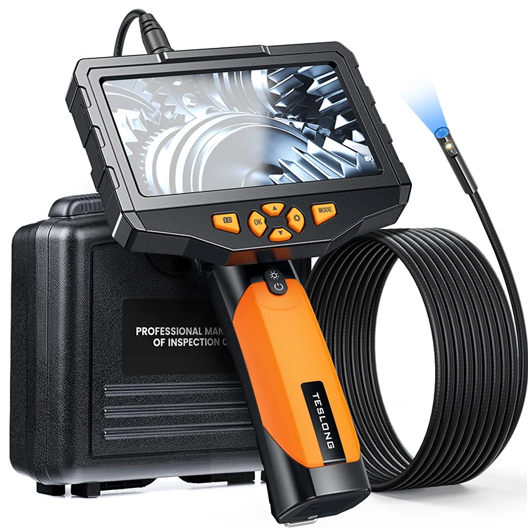 Купи Teslong 2022 New Dual lens Waterproof Sewer Pipe Inspection Camera, 5 Inch IPS HD Video Handheld Industrial Borescope Endoscope за 12,260 рублей в магазине AliExpress