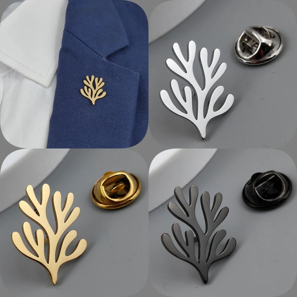 Новая мужская булавка на лацкан с коралловым рифом позолоченный значок из