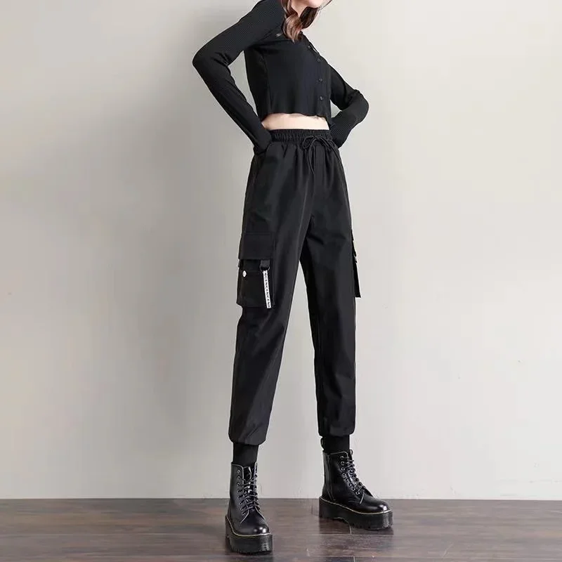 Толстые брюки для мужчин свободные спортивные штаны с завязками черные теплые