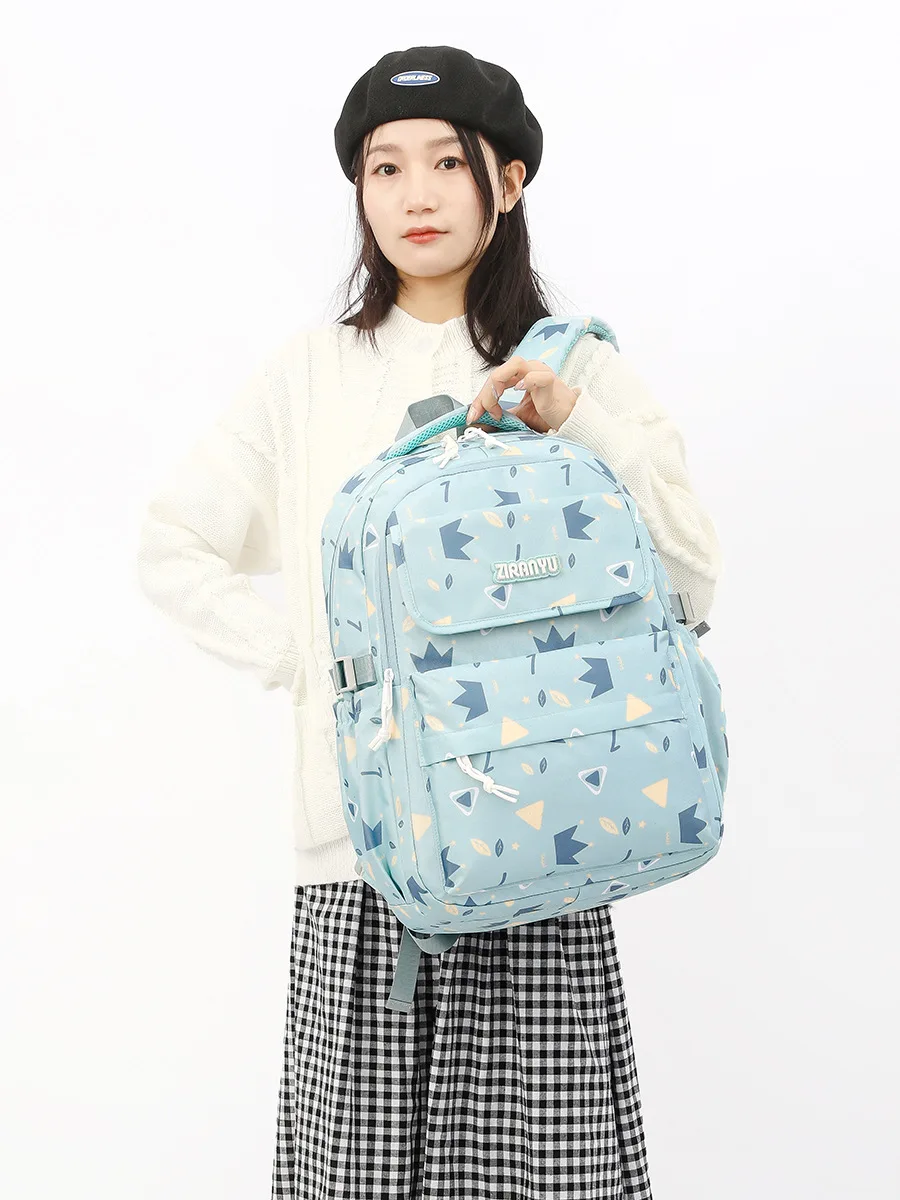 Geometric Printing School Bags Children Backpacks For Teenagers Girls Waterproof Trave Bag Child Orthopedics 3Pcs/set Schoolbags