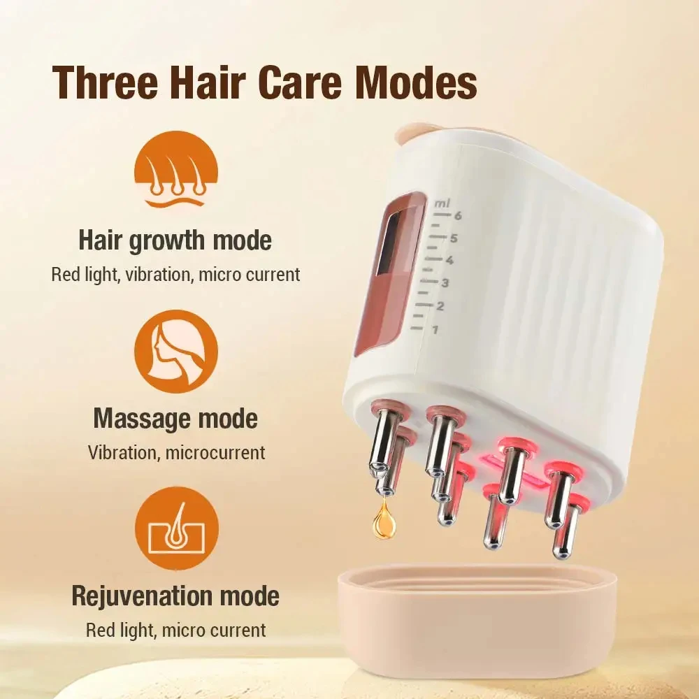 

Electric Head Scalp Massager Hair Growth Oil Serum Comb Waterproof Head Scratcher Regrowth Hair Treatment With Red Light Therapy