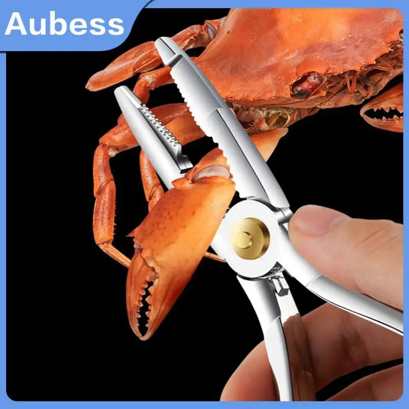

Large Rivet Design Crab Pliers 8 Pieces/set Of Plastic Spoons Seafood Tool Set Stainless Steel Kitchen Gadgets Crab Clamp Crab