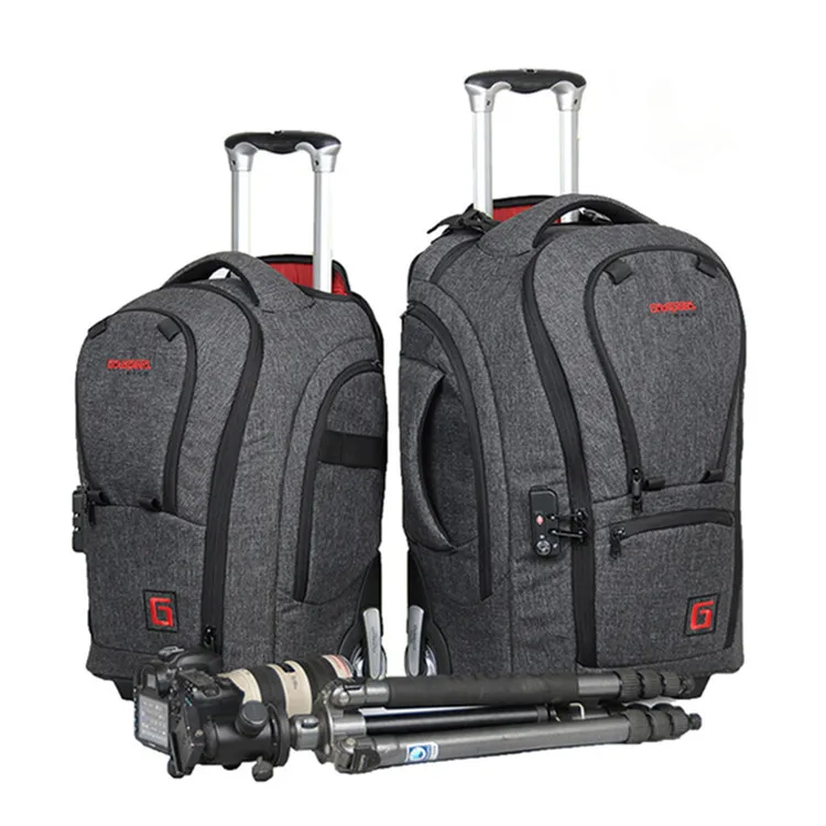 

High quality nylon professional DSLR backpack camera trolley backpack
