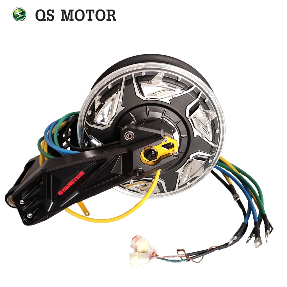 

QSMOTOR New QS268 12*3.5inch 3000W V5R with Aluminum Swing Arm 72V 110kph BLDC Hub Motor for Electric Motorcycle