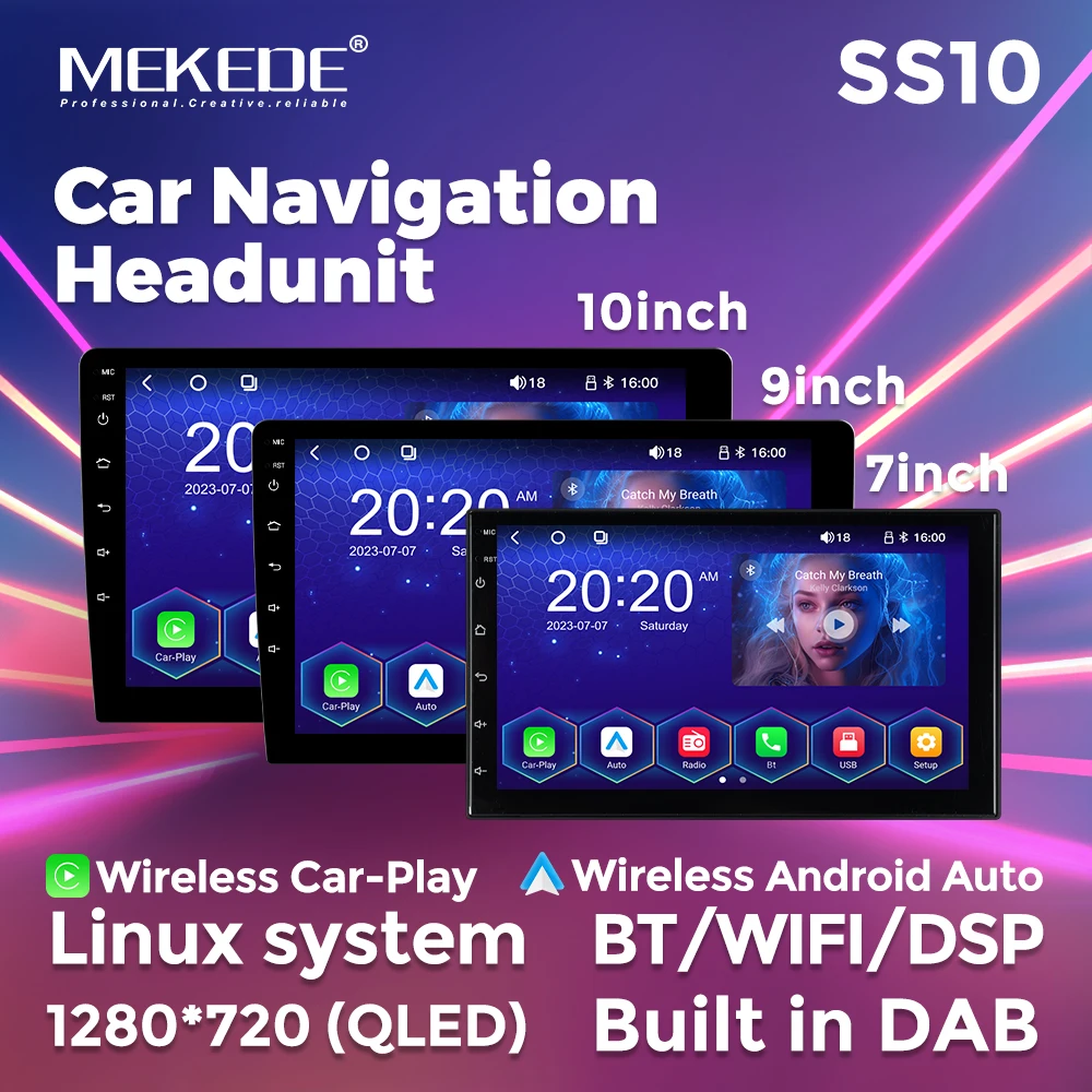 Универсальная Автомагнитола MEKEDE для системы Linux 7 дюймов 9 10 2DIN