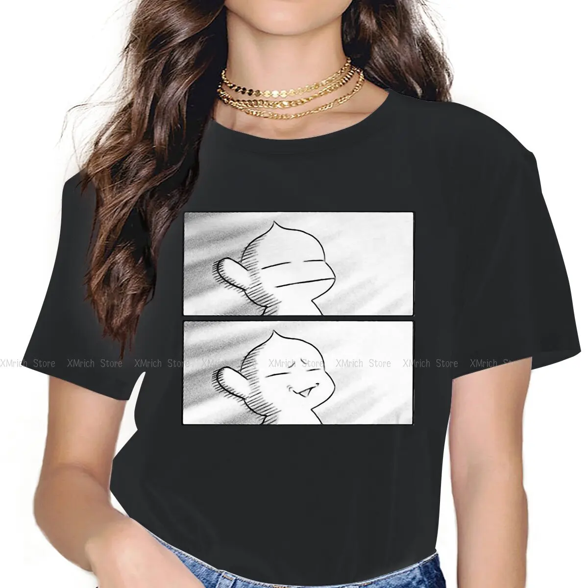 

Puck Dumb Reaction Women T Shirt Berserk Guts Griffith Behelit Manga Casual Tees Short Sleeve T-Shirt Cotton Clothing