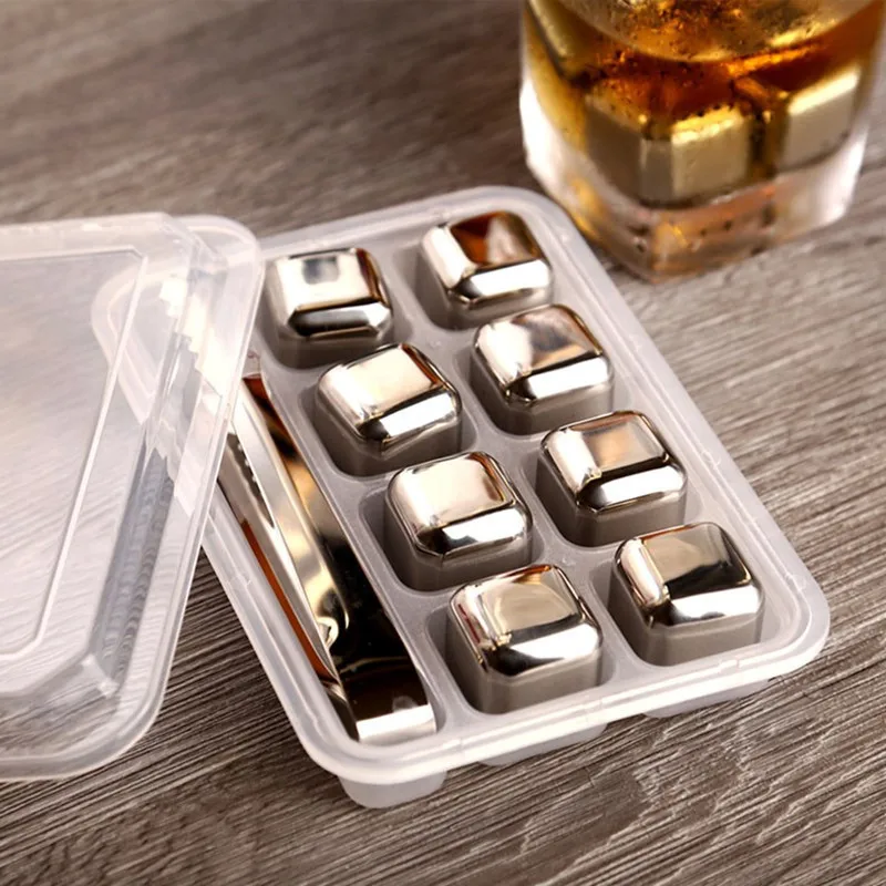 

304 Stainless Steel Ice Cubes Metal Quick-Frozen Ice Wine Beer Cooler Chiller Whiskey Stones Keep Cold Longer Bar Tools