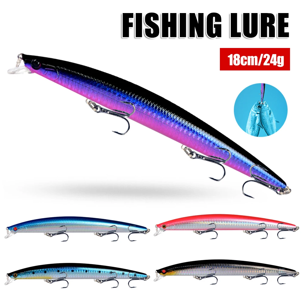 

Big Long Fish Minnow Sea Fishing Lure Sports Floating Lure Hard Bait Crankbait Wobbler Fishing Lure For Perch Bass Saltwater