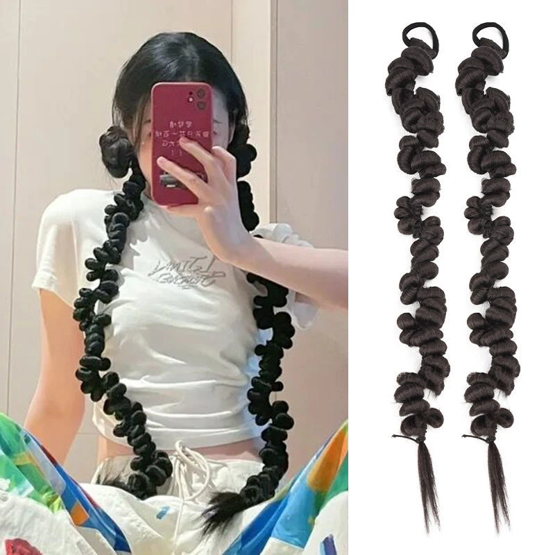 

Aosiwig синтетические удлинители конского хвоста длинные плетеные Твист Резиновая лента косы искусственные натуральные волосы пони фотоаксессуары для женщин