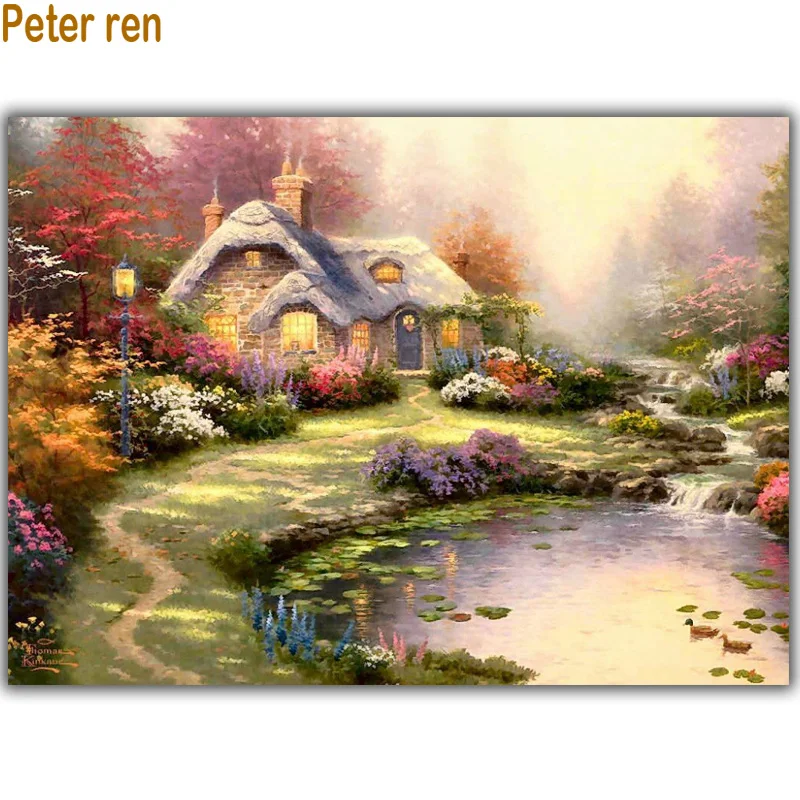 

DIY diamond painting landscape handmade full diamond embroidery Dream Cottage 5d square diamond mosaic full paste pattern Beads