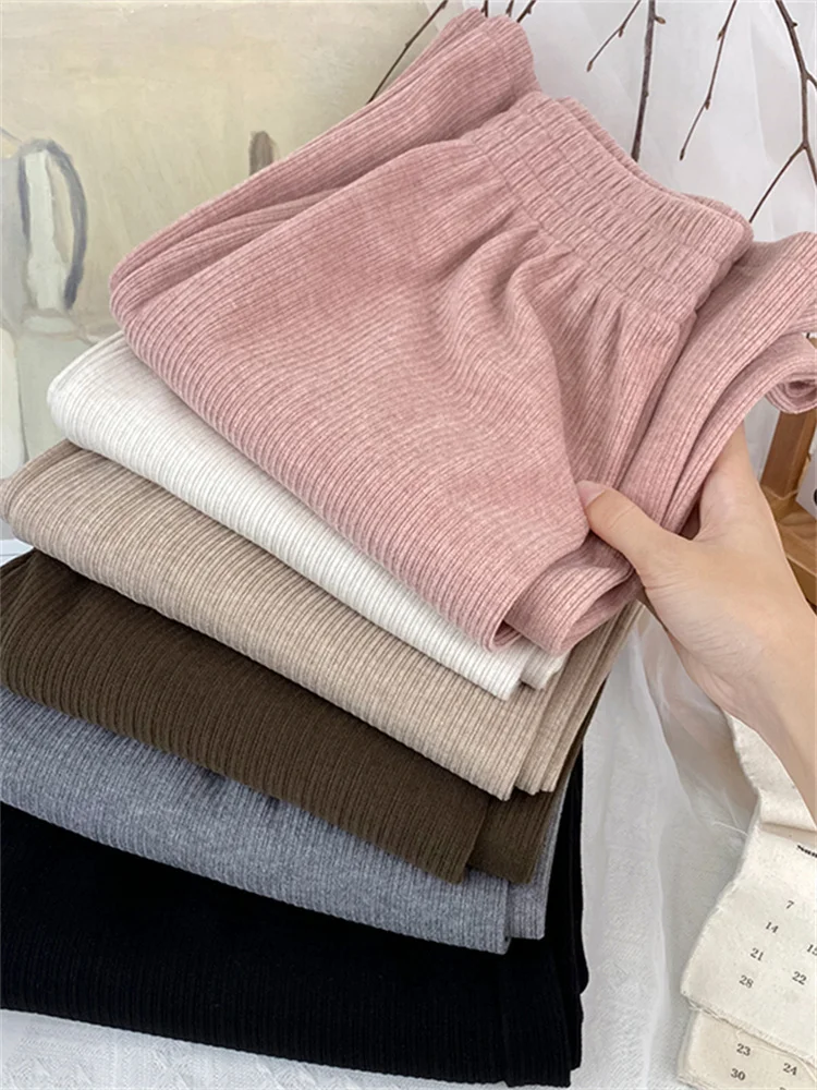 

Pink Pants Women Sweatpants Joggers Streetwear Clothes Trousers Korean Fashion Black Winter Fall Office Lady Corduroy