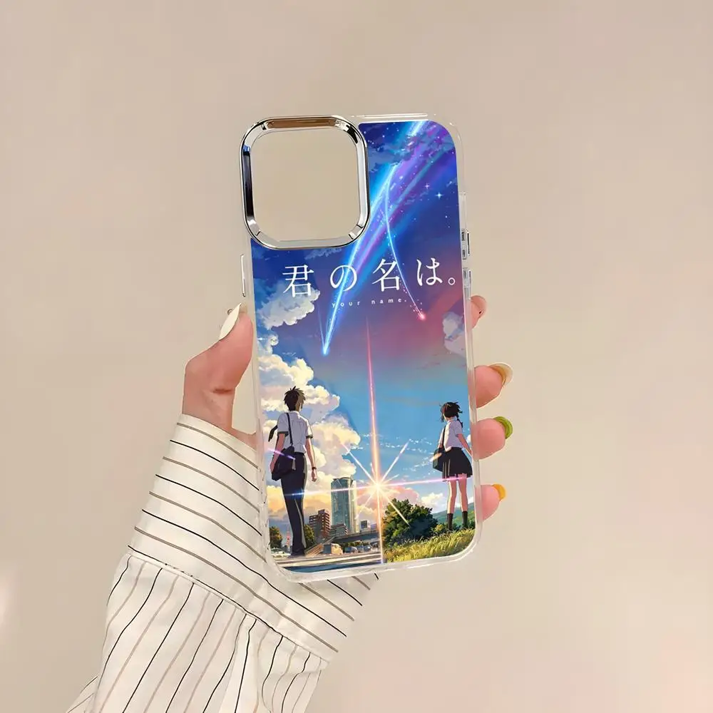 Фото Чехол для телефона Kimi No Na Wa для iPhone 17 Air 16 15 14 13 12 11 Pro Pro Max Plus, прозрачный, мягкий №3