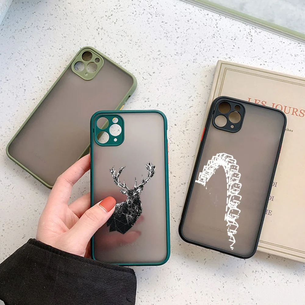 Матовый полупрозрачный чехол для телефона iPhone 16 15 14 Pro Max 7 8Plus 11 12 13 Mini X Lightning Bridge