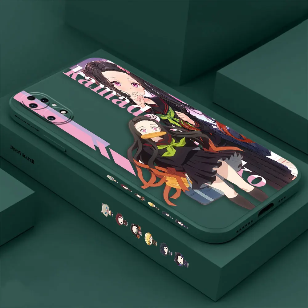 Demon Slayer Kamado Nezuko Phone Case For Huawei P60 P50 P40 P30 P20 Mate 50 40 30 20 20X 10 Colour Liquid Silicone Cover Funda