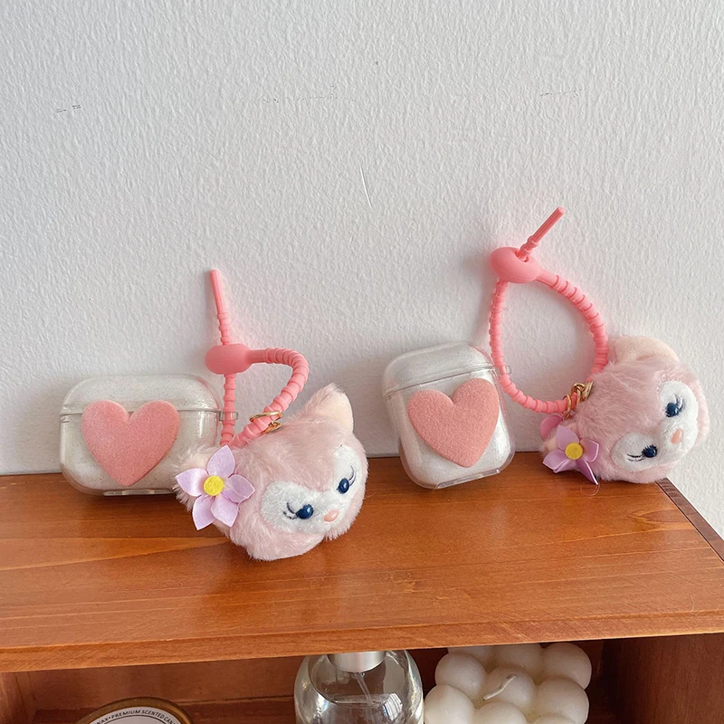 

Plush Cartoon Fox Pink Heart Transparent Apple AirPods 2 Case Cover AirPods Pro Case IPhone Earphone Accessories Air Pod Case