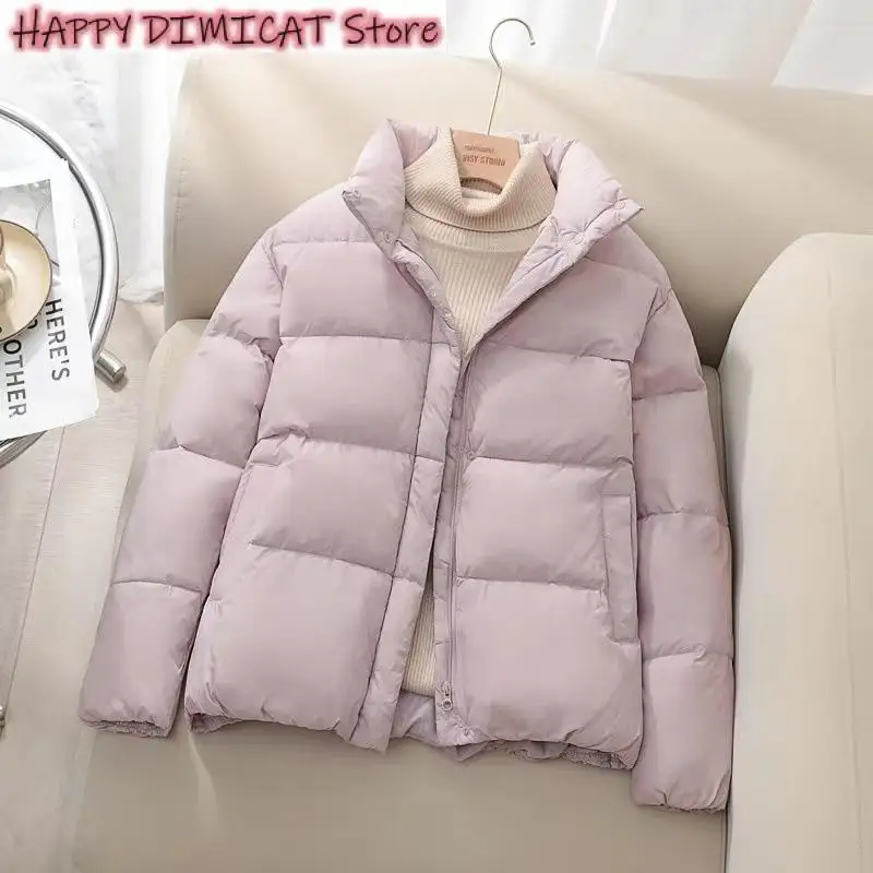 Parka Piumini Outwear New Winter Short Parka Jacket Donna Cappotti Imbottiti In Cotone Spesso Femminile Stand Collar Loose Puffer