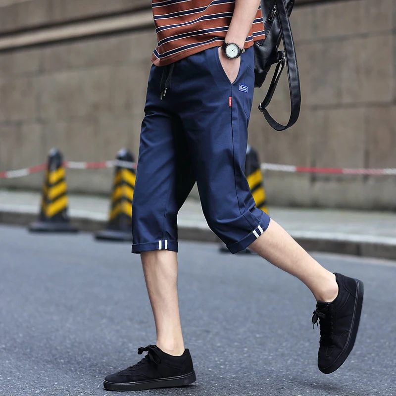 

Men Summer Cotton Solid Shorts Mens High Quality Casual Business Social Bermuda Men's Fashion Comfy Shorts Hombre Calf Pants New