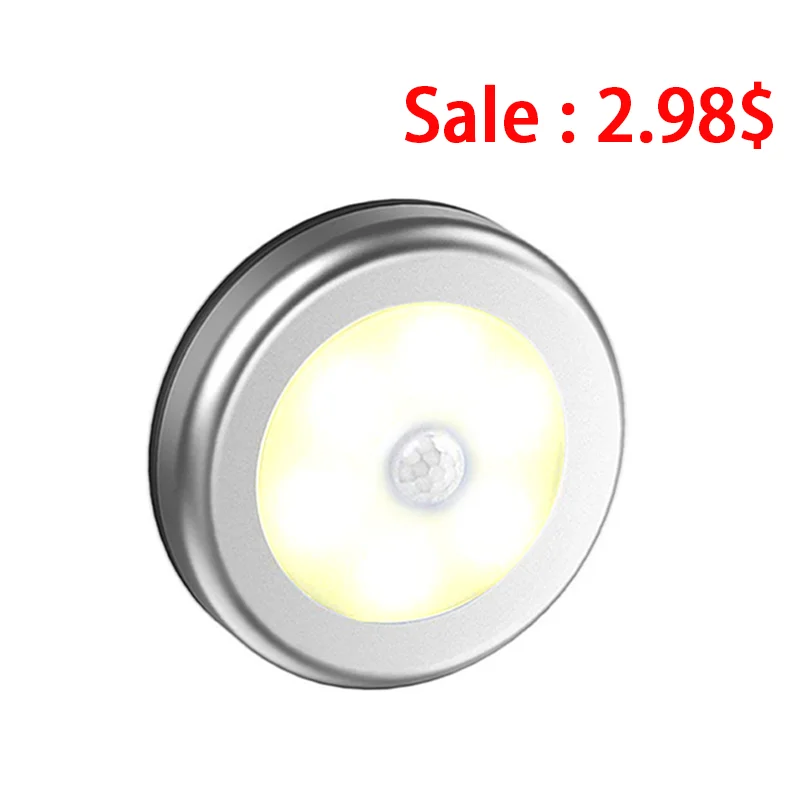 

LED Magnetic PIR Motion Sensor Cabinet Lights Wardrobe AAA Battery Night Lamps for Cupboard Closet Kitchen Stairs Bookshelf