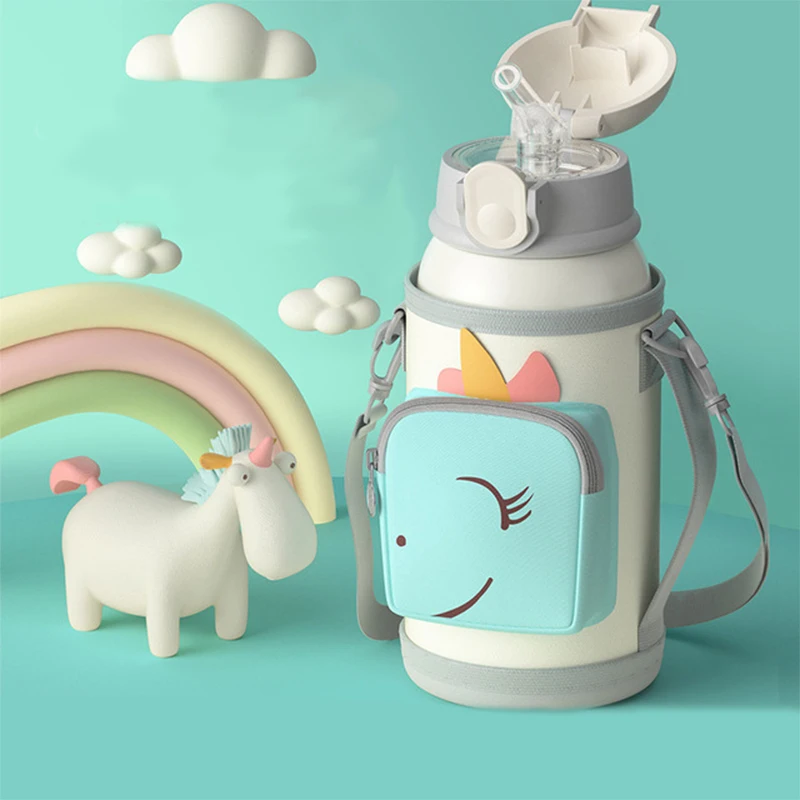 Cups With Straw Travel Coffee Mug Stainless Steel Children Water Bottle Office Business Gift Milk Mug