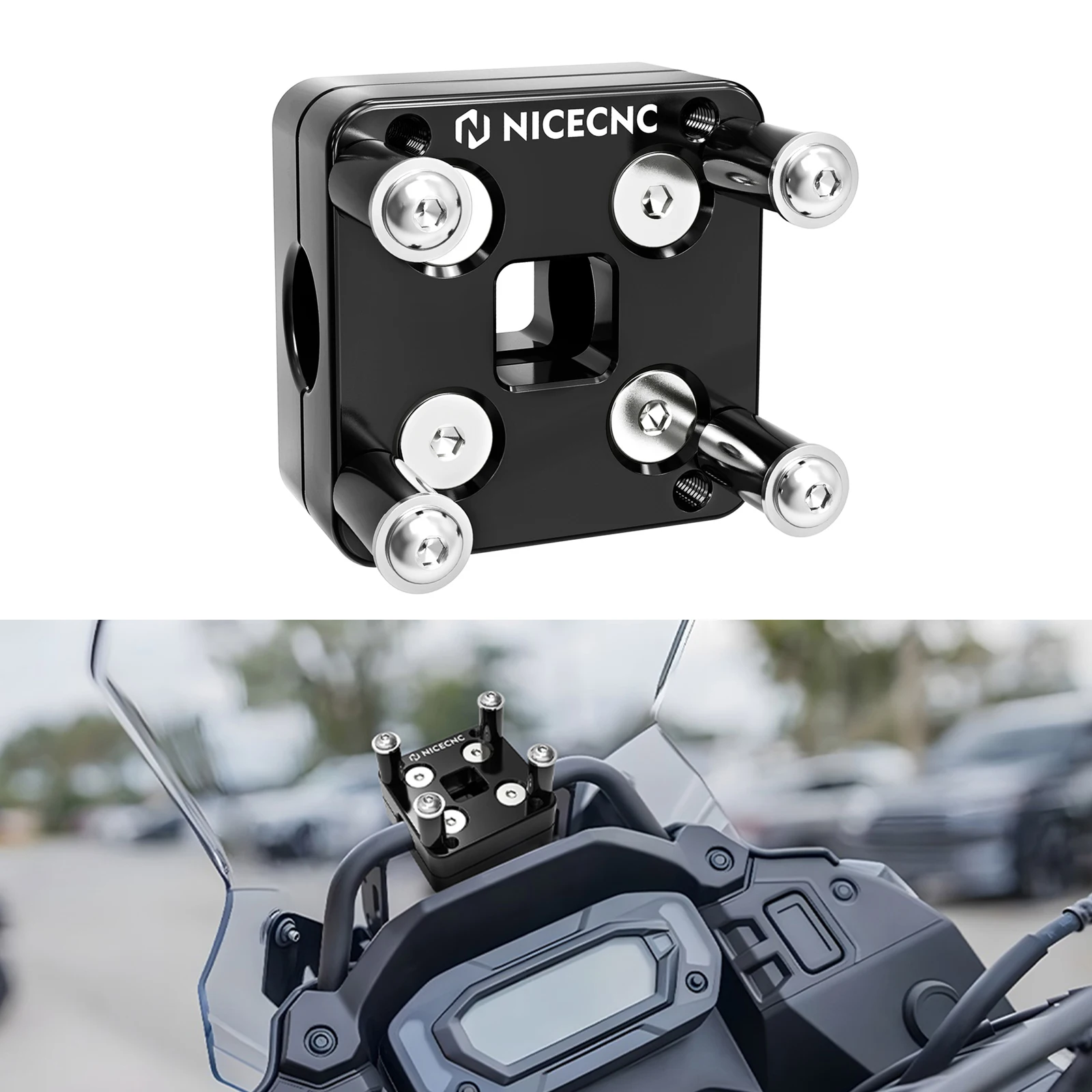 

For Kawasaki KLR650 KLR 650 2022-2023 GPS Holder Bracket Adjustable 14MM Bar Clamp KLR650 2022-2023 6061 AMPS Hole Aluminum