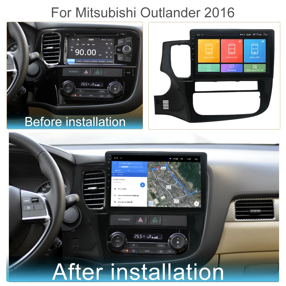 Автомобильный мультимедийный плеер 8G + 128G Android 11 для Mitsubishi Outlander 3 2012 - 2018 2 Din