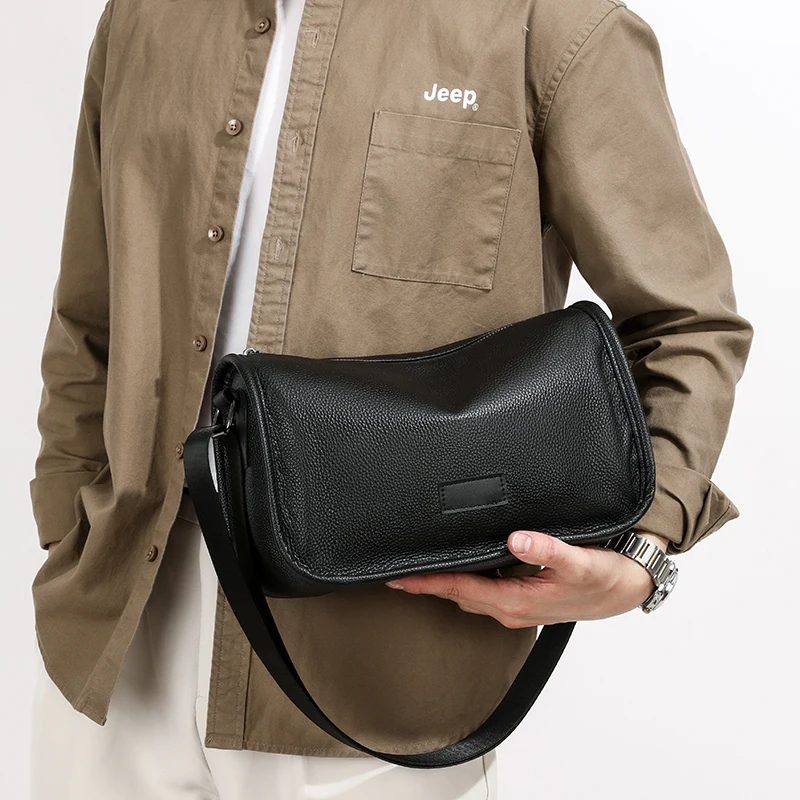 Сумка на плечо мужская из воловьей кожи