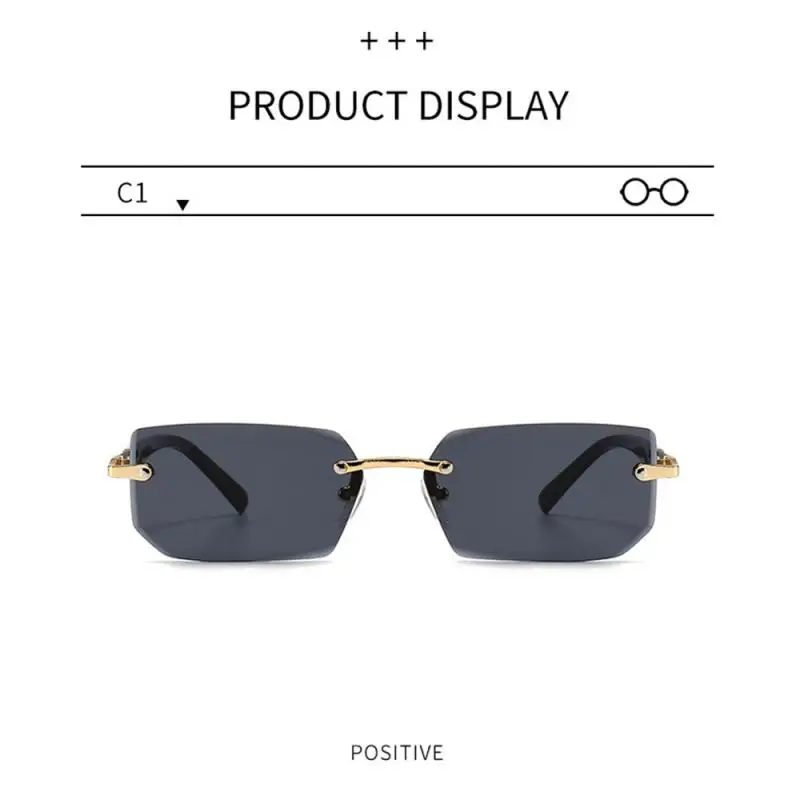 

Shades Frameless Polarized Eyewear Rimless Brand Designer Rectangular Sunglasses For Women Men Sunglasses Vintage Uv400 Fashion