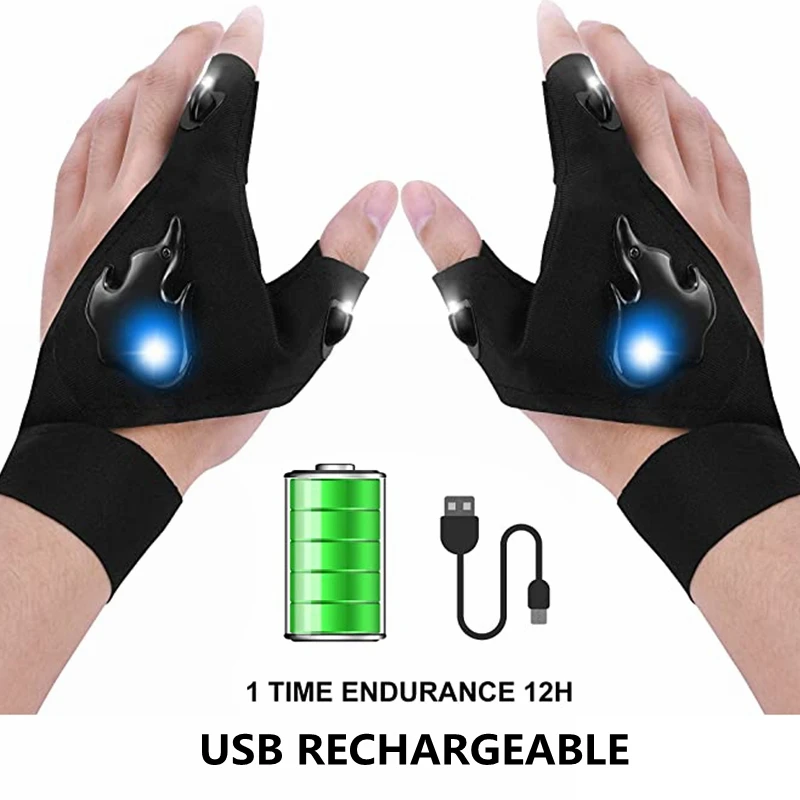 

Fingerless Glove LED Flashlight Waterproof Torch Outdoor Tool Fishing Camping Hiking Survival Rescue Multi Light Tool