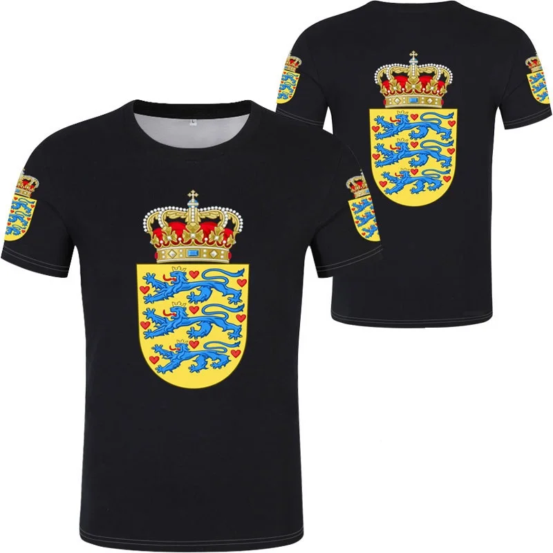 

T Shirt Name Number Dnk T-shirt Photo Clothing Print Logo Free Custom Made DENMARK Tshirts Diy Respirant 3D 4XL 5XL Big Size 6XL