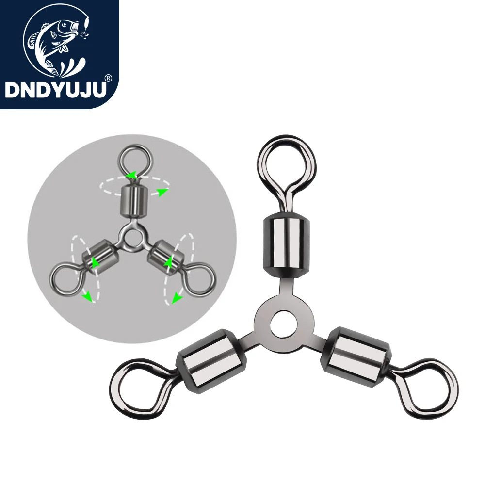 Рыболовный Вертлюг DNDYUJU 10X-30X, поворотный тройной Поворотный соединитель, латунный кольцевой подшипник, рыболовный крючок, снасти, аксессуары