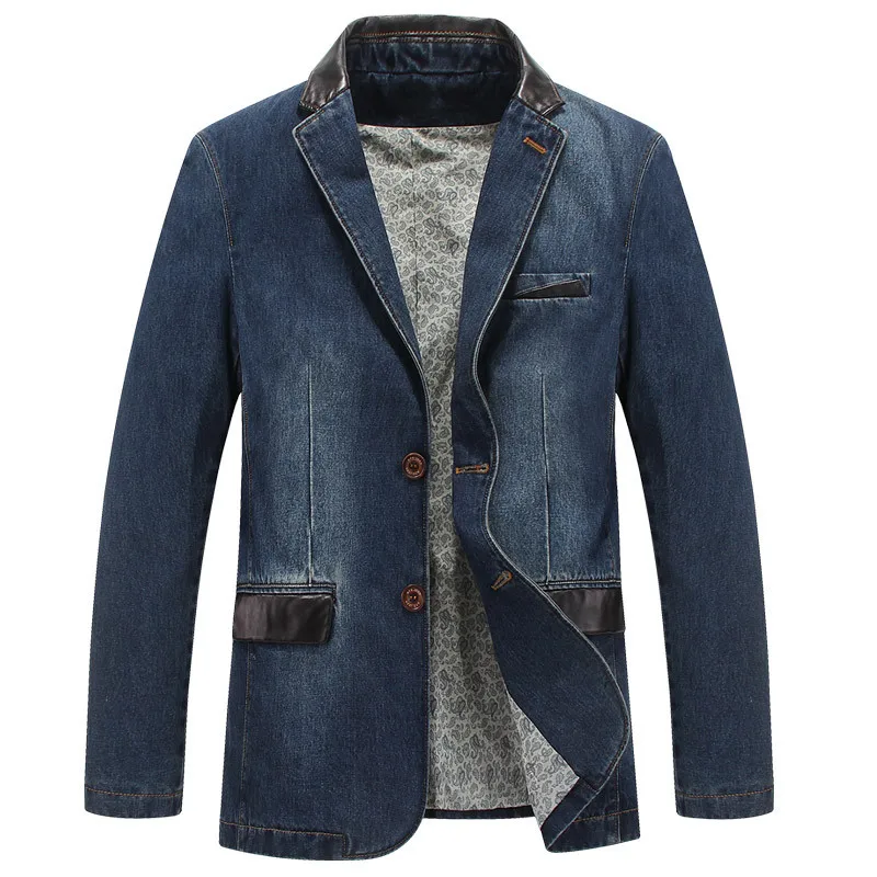 Spring and Autumn Men's Casual Denim Suit Large Size Suit Business Jacket Top 4XL Men Denim Jacket Coat