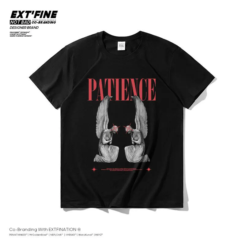 

Футболка Extfine мужская с принтом портрета, хлопок, Повседневная тенниска с круглым вырезом и короткими рукавами, уличная одежда, лето 2022