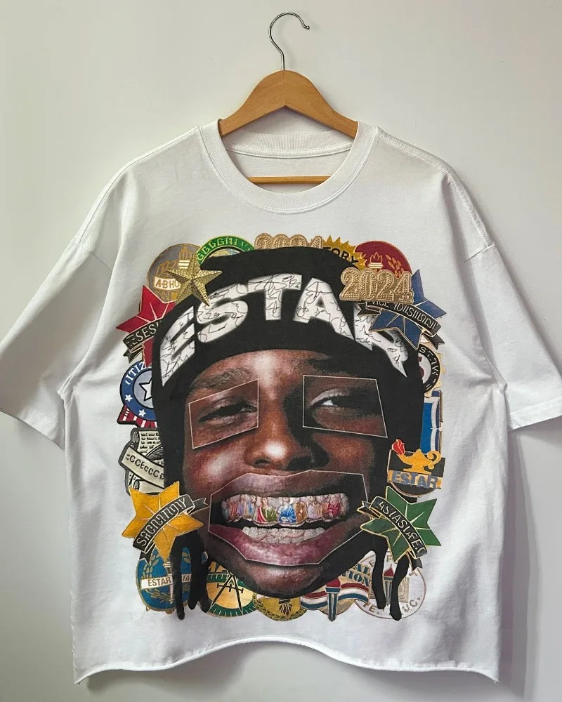 Футболка мужская оверсайз в американском стиле уличная одежда готическом