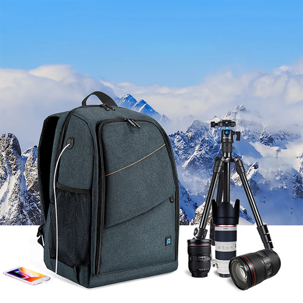 

PULUZ Outdoor Portable Waterproof Scratch-proof Dual Shoulders Backpack Camera Bag Digital DSLR Photo Video Bag, Laptop Backpack