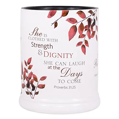 

She is More Precious Than Rubies Proverbs 31 Pink Woman Ceramic Stone Electric Large Jar Candle Warmer